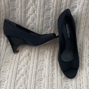 Black Open toe heels